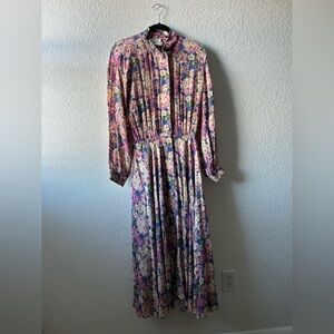 Vtg 70s Saks Fifth Avenue The Kollection LTD Floral Cottagecore Maxi‎ Dress Sz 8